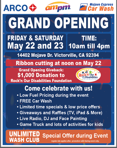 R/C & Grand Opening- ARCO ampm & Mojave Express Car Wash | MyGovTools.org