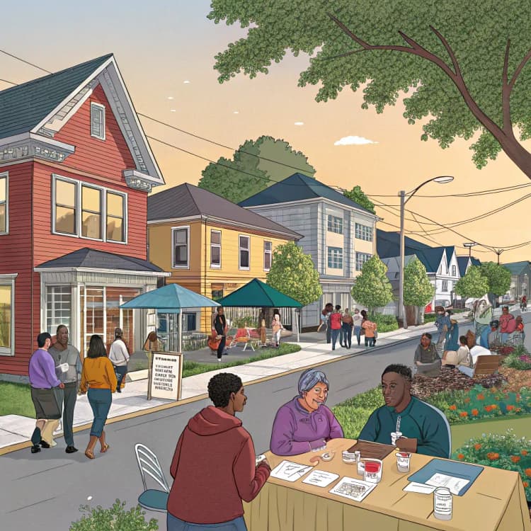 Illustration showing government staff sharing updates and engaging with the public.