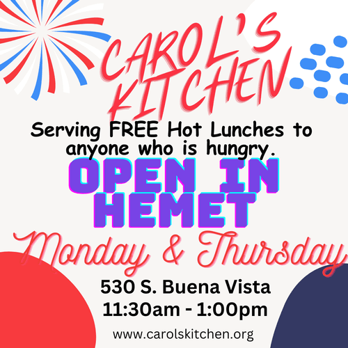 Carol's Kitchen FREE Hot Lunches