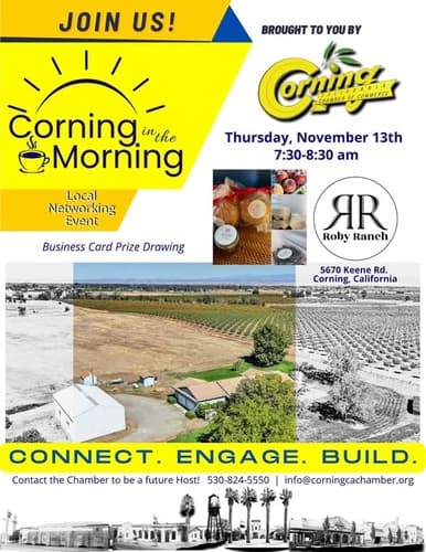 2026 May - Corning in the Morning Networking Opportunity at Roby Ranch!