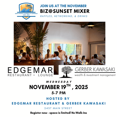 Biz@Sunset Mixer - EDGEMAR Restaurant + Lounge & Gerber Kawasaki