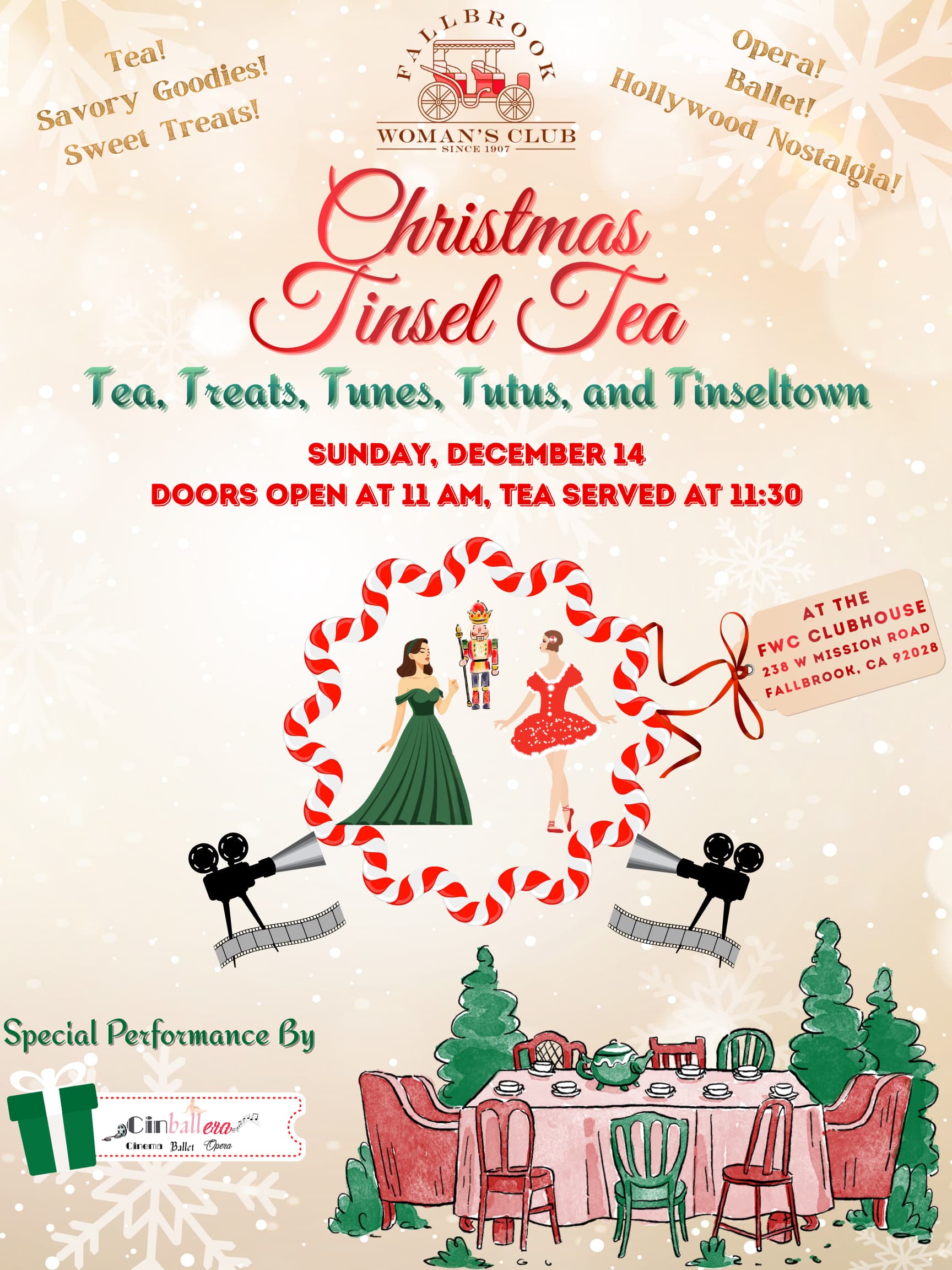 Christmas Tinsel Tea with Special Performance by Cinballera