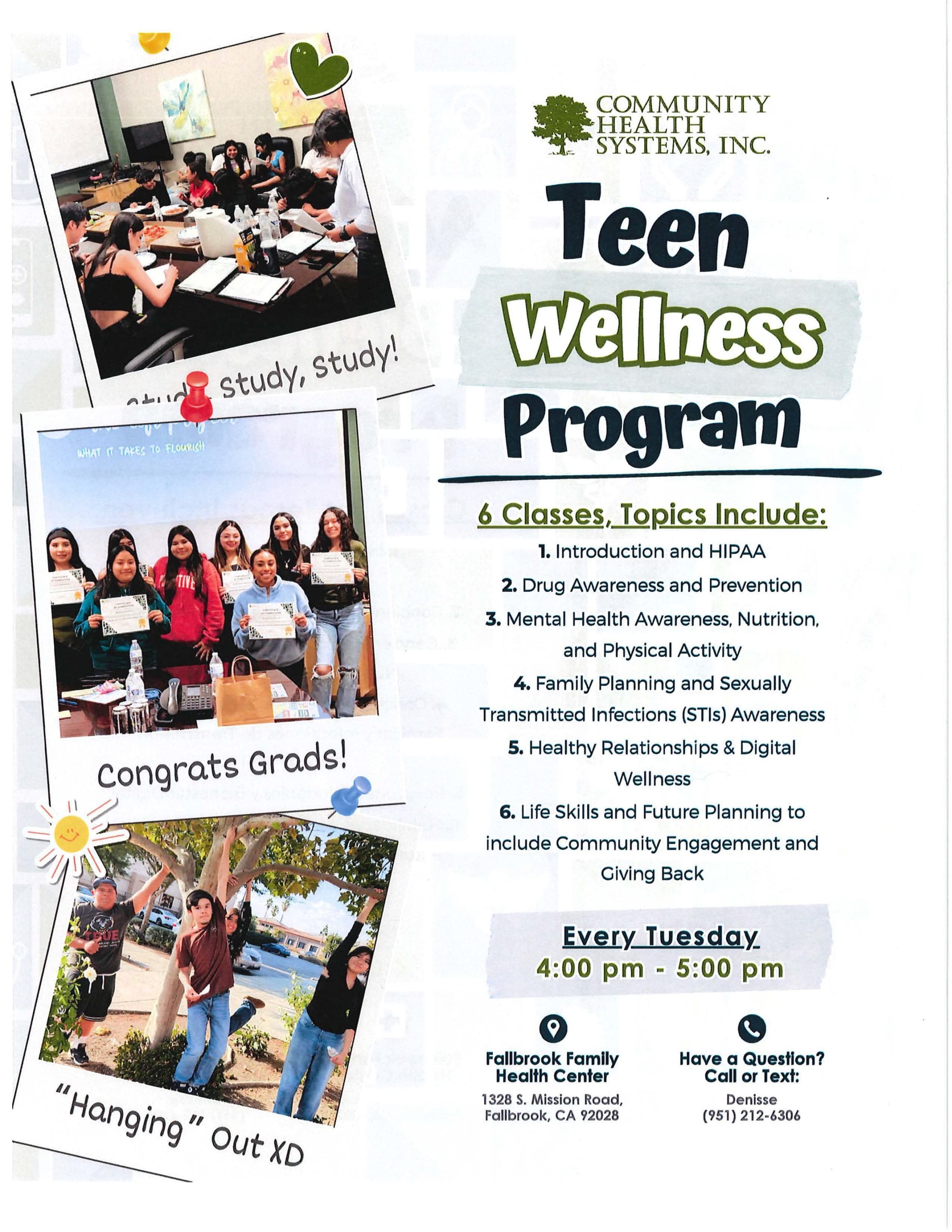 Teen Wellness Program at Fallbrook Family Health Center