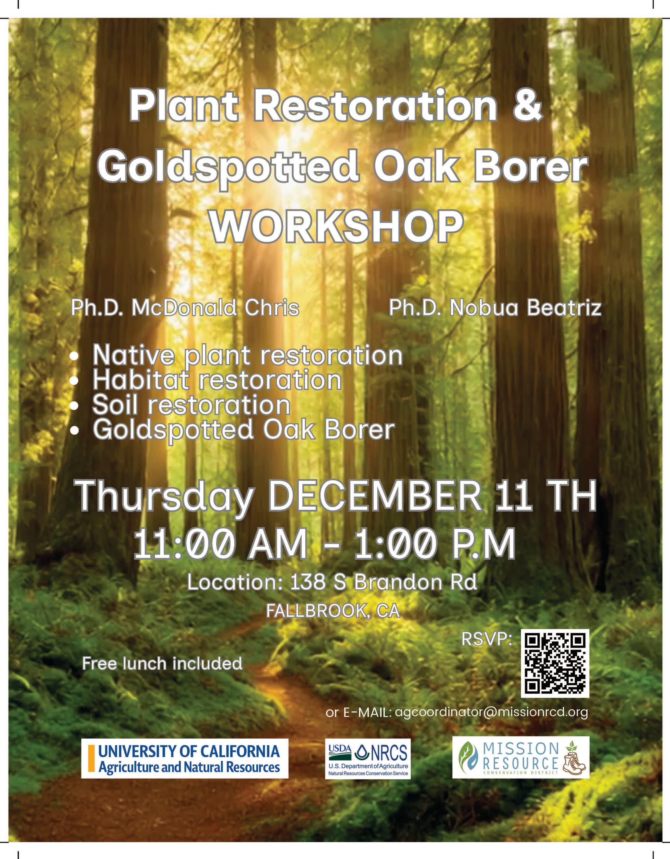 Plant Restoration & Goldspotted Oak Borer Workshop